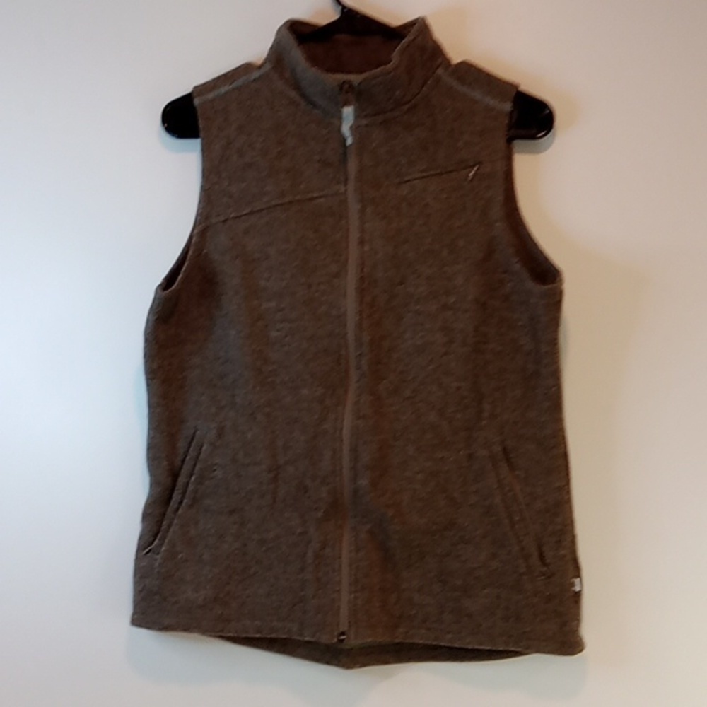 Orvis Hybrid Wool Blend Full Zip Fleece Vest Women’s Sz S Brown EUC NICE!